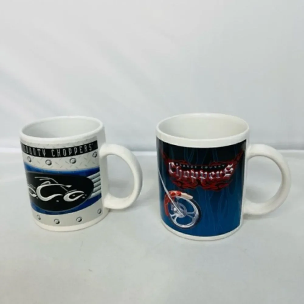 Set Of 2 2004 2005 Orange County Choppers Mug Cup Ceramic Coffee Biker New York